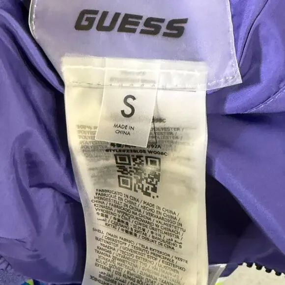 GUESS Men's Eco Elvis Reversible Logo-Print Puffer Jacket purple/blue small $148 - Picture 12 of 13